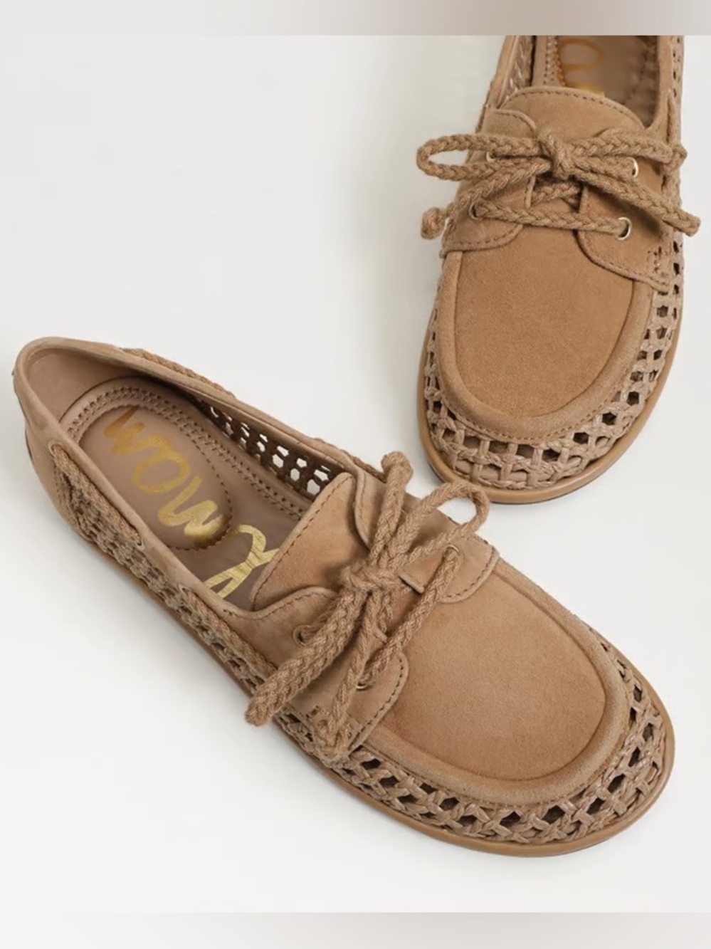 Sam Edelman Tan Suede Woven Loafer - Picture 1 of 9